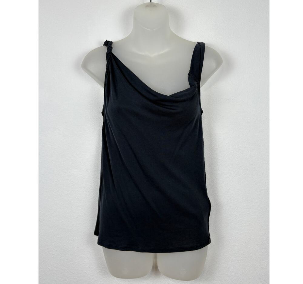 Free People Asymmetrical Draped Cowl Neck Twisted Strap Tank Top Gray S NWOT
